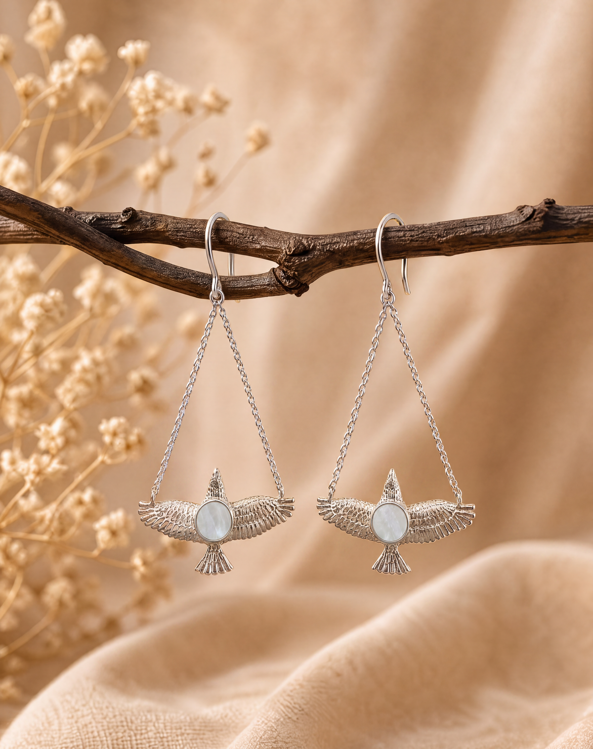 DreamWeaver Clear Quartz Earrings — Silver