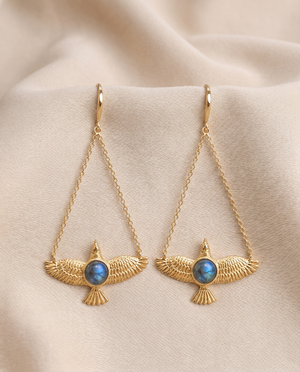 DreamWeaver Labradorite Earrings — Gold
