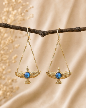 DreamWeaver Labradorite Earrings — Gold