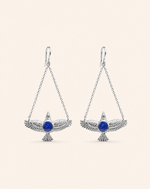 DreamWeaver Lapis Earrings — Silver