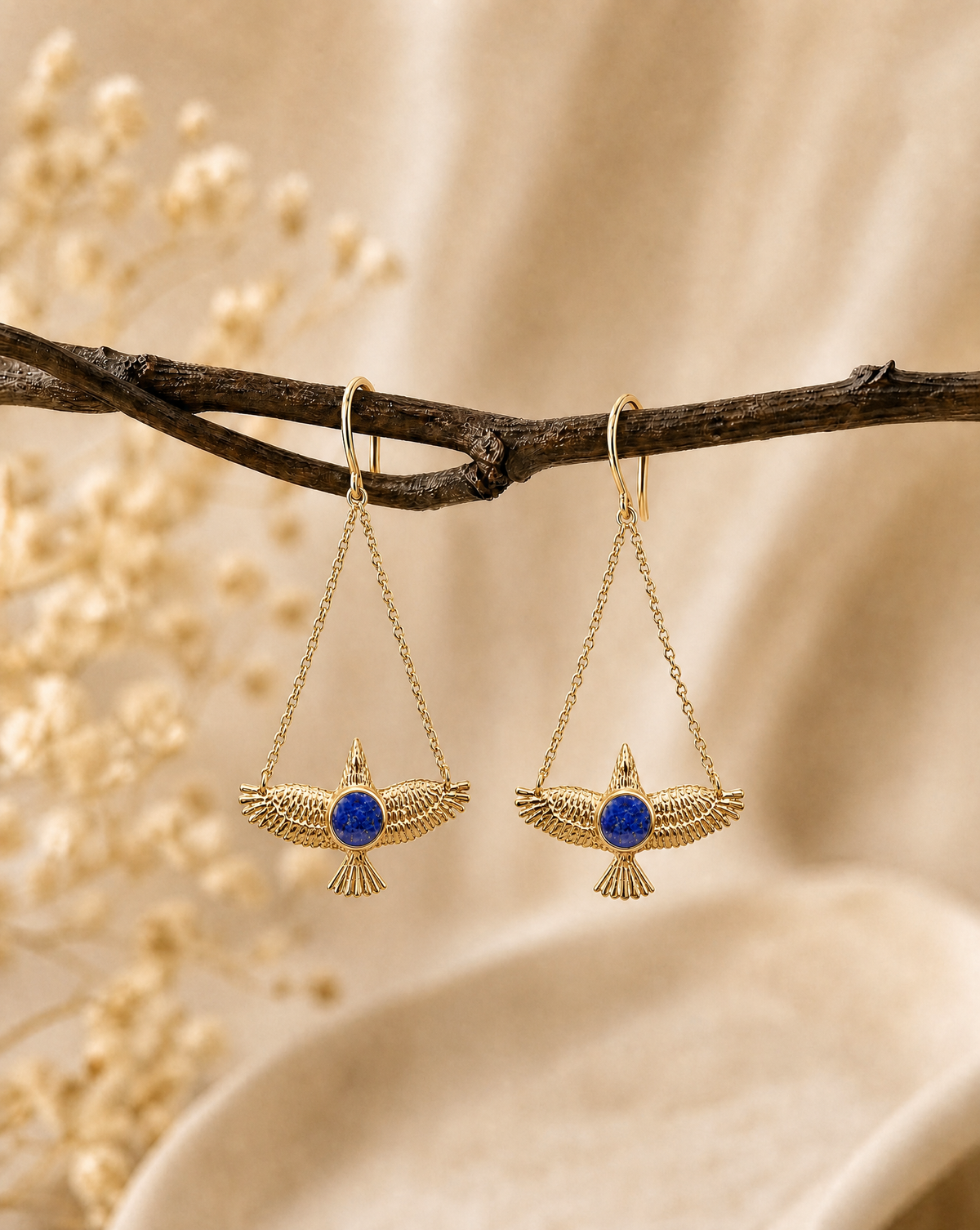 DreamWeaver Lapis Earrings — Gold
