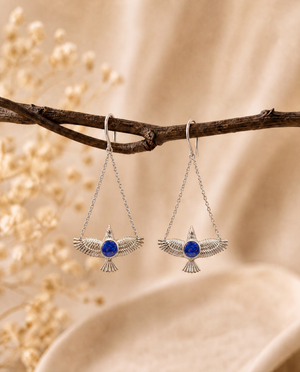 DreamWeaver Lapis Earrings — Silver