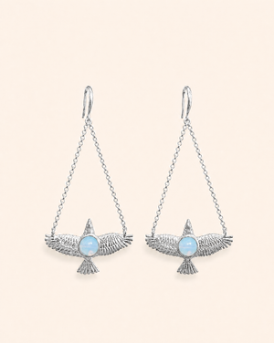 DreamWeaver Opalite Earrings — Silver
