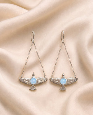 DreamWeaver Opalite Earrings — Silver