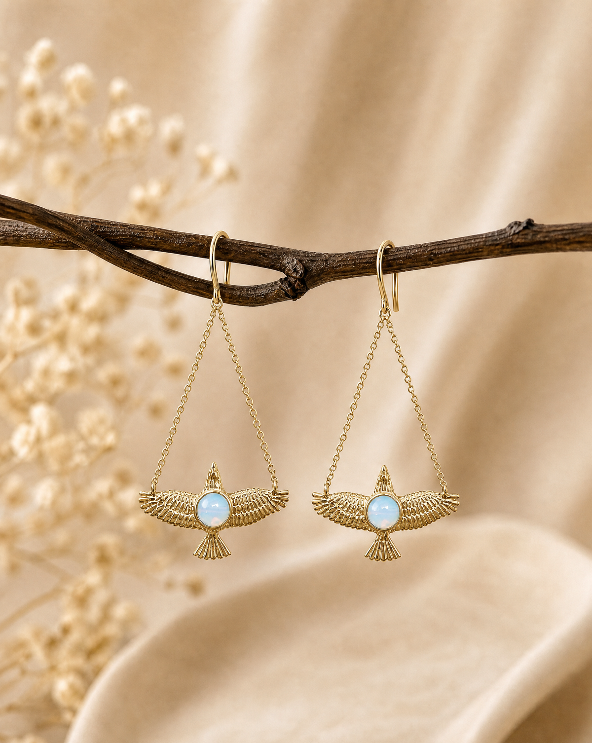 DreamWeaver Opalite Earrings — Gold