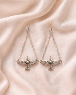 DreamWeaver Pyrite Earrings — Silver