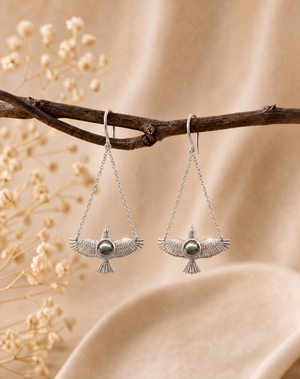 DreamWeaver Pyrite Earrings — Silver