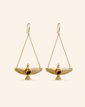 DreamWeaver Tiger's Eye Earrings — Gold