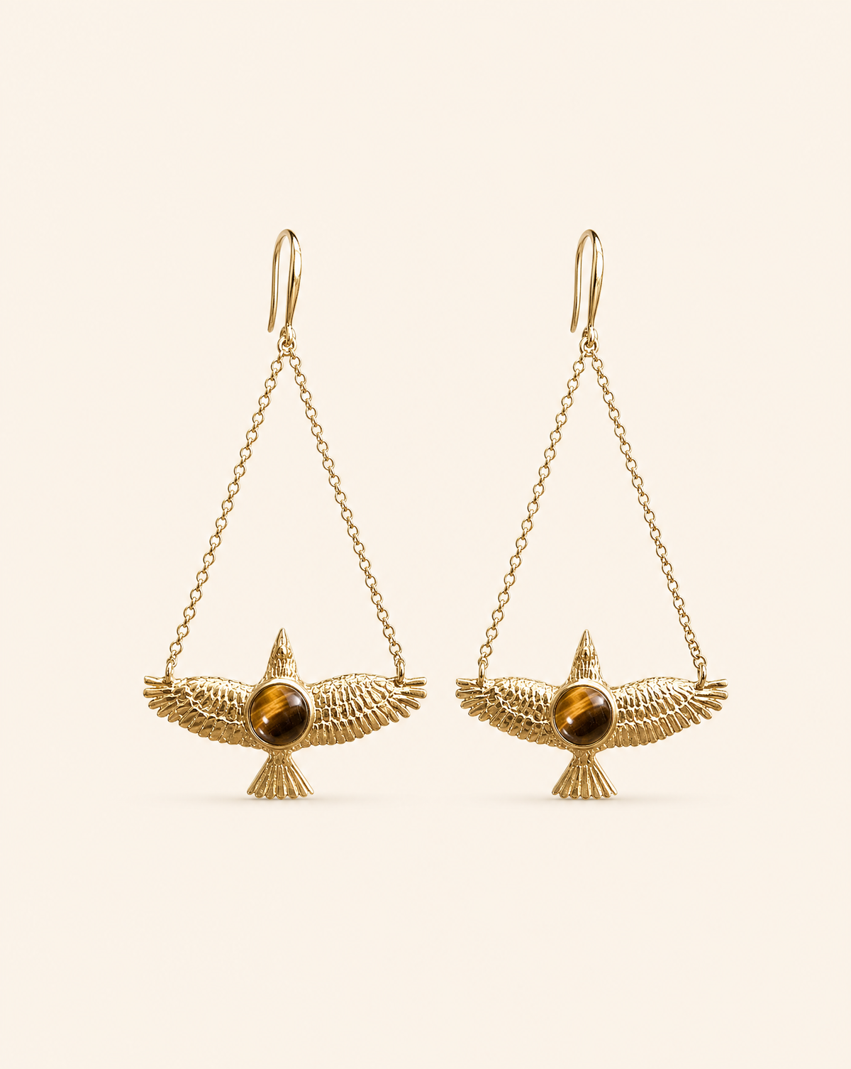 DreamWeaver Tiger's Eye Earrings — Gold