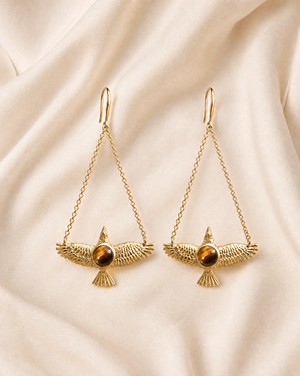 DreamWeaver Tiger's Eye Earrings — Gold