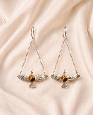DreamWeaver Tiger's Eye Earrings — Silver