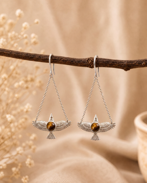 DreamWeaver Tiger's Eye Earrings — Silver