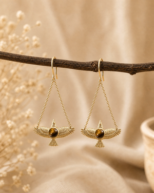 DreamWeaver Tiger's Eye Earrings — Gold