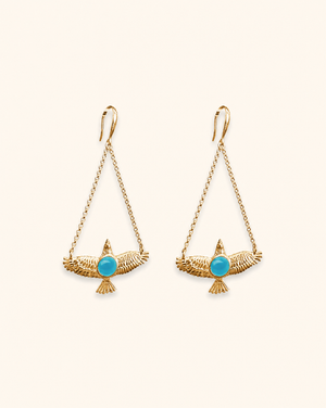 DreamWeaver Turquoise Earrings — Gold
