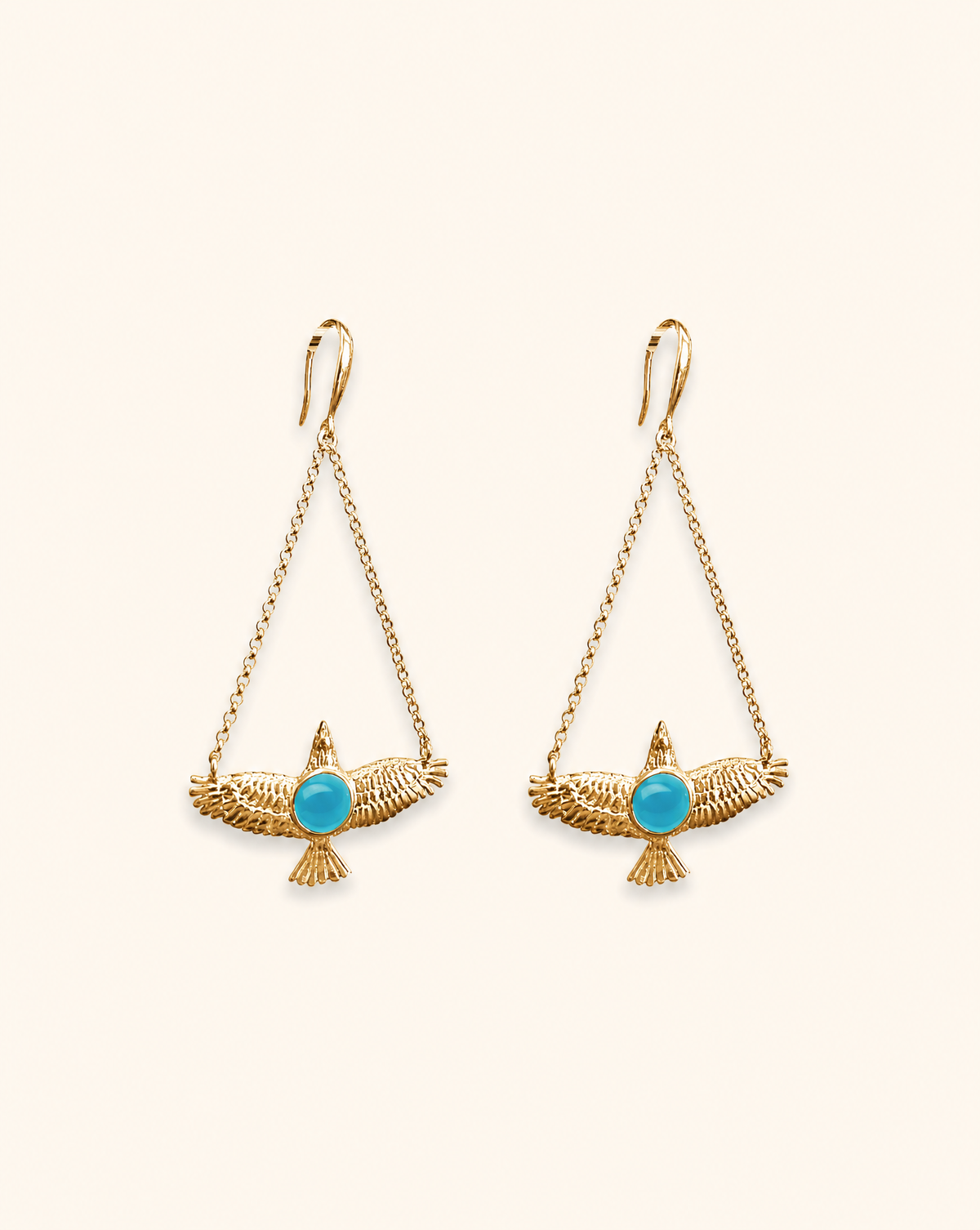 DreamWeaver Turquoise Earrings — Gold