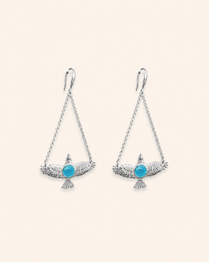 DreamWeaver Turquoise Earrings — Silver