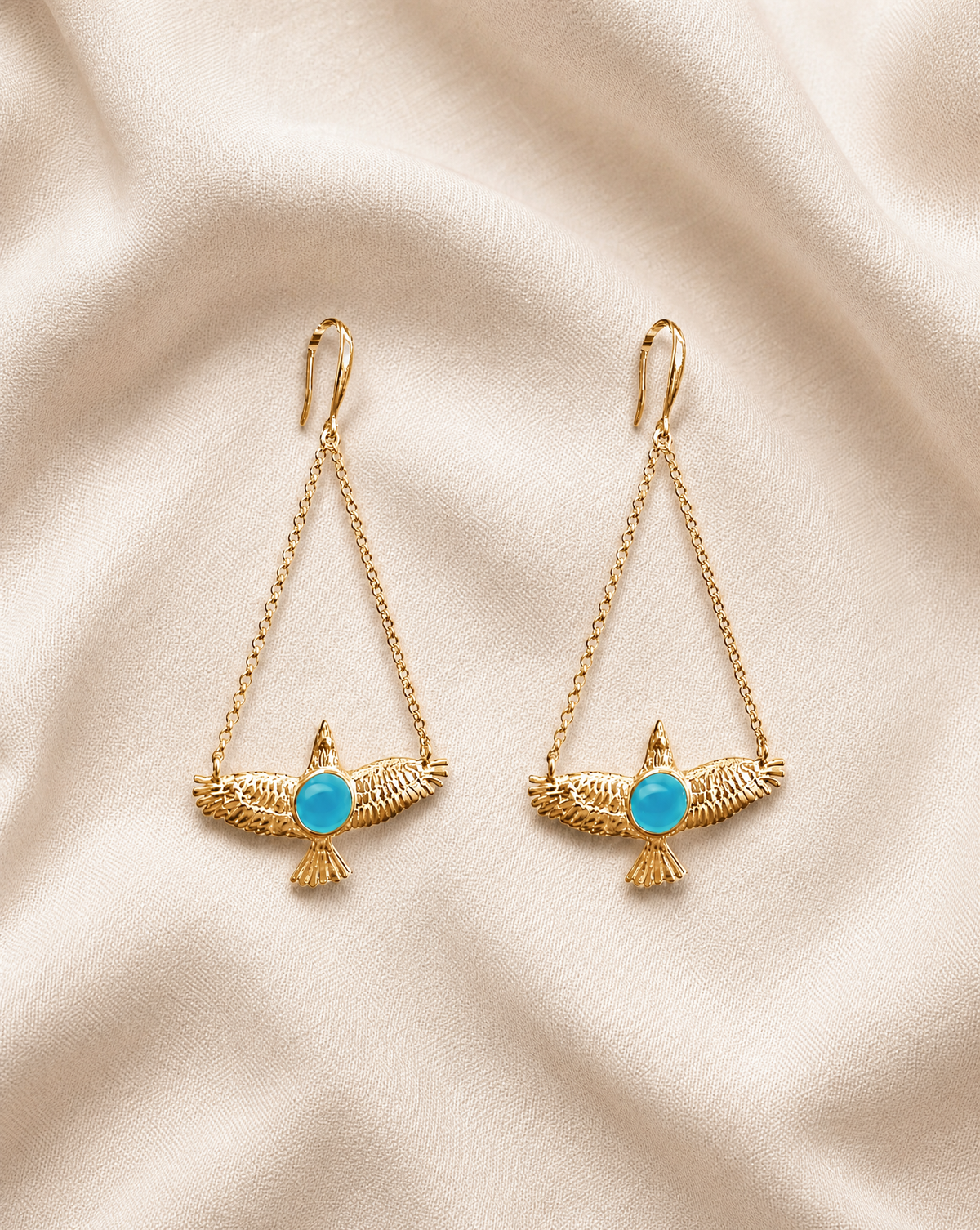 DreamWeaver Turquoise Earrings — Gold