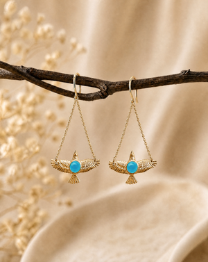 DreamWeaver Turquoise Earrings — Gold