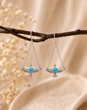 DreamWeaver Turquoise Earrings — Silver