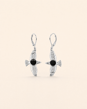 DreamWeaver Black Tourmaline Drop Earrings — Silver