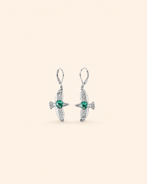 DreamWeaver Chrysocolla Drop Earrings — Silver