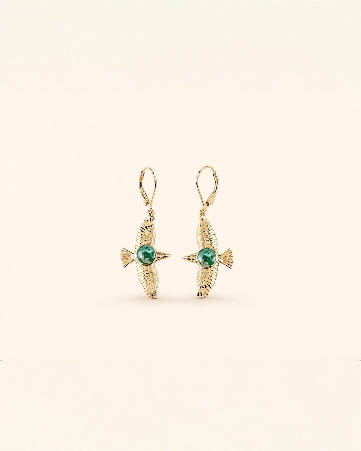 DreamWeaver Chrysocolla Drop Earrings — Gold