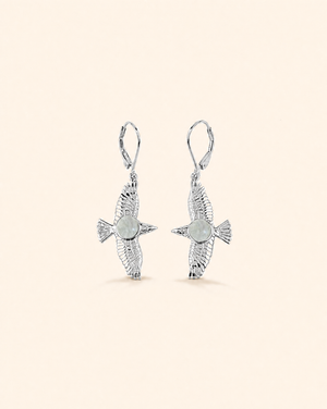 DreamWeaver Clear Quartz Drop Earrings — Silver