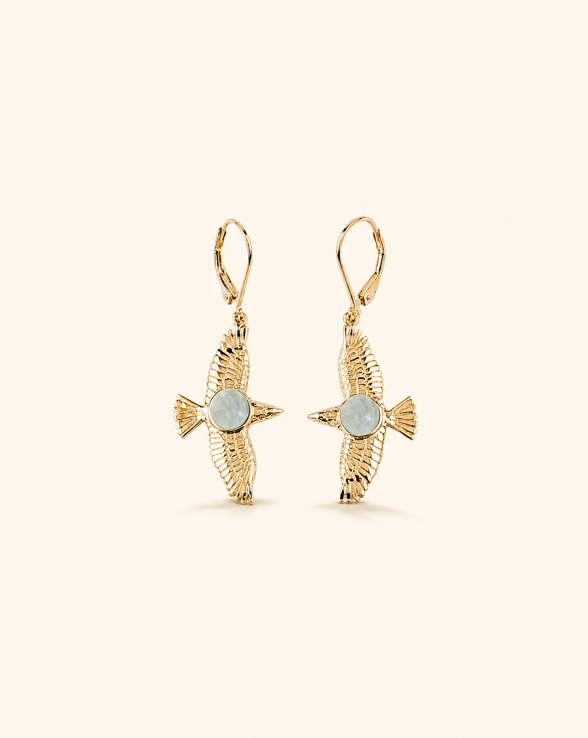 DreamWeaver Clear Quartz Drop Earrings — Gold