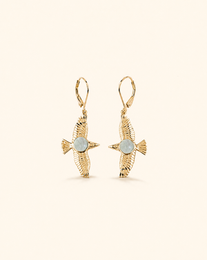 DreamWeaver Clear Quartz Drop Earrings — Gold