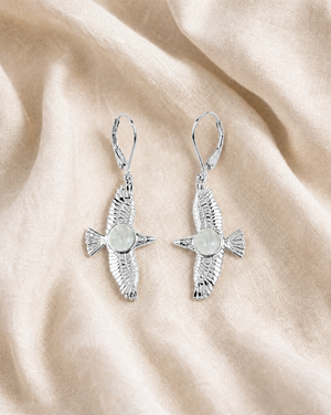 DreamWeaver Clear Quartz Drop Earrings — Silver