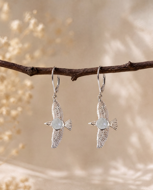 DreamWeaver Clear Quartz Drop Earrings — Silver