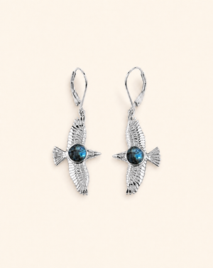 DreamWeaver Labradorite Drop Earrings — Silver