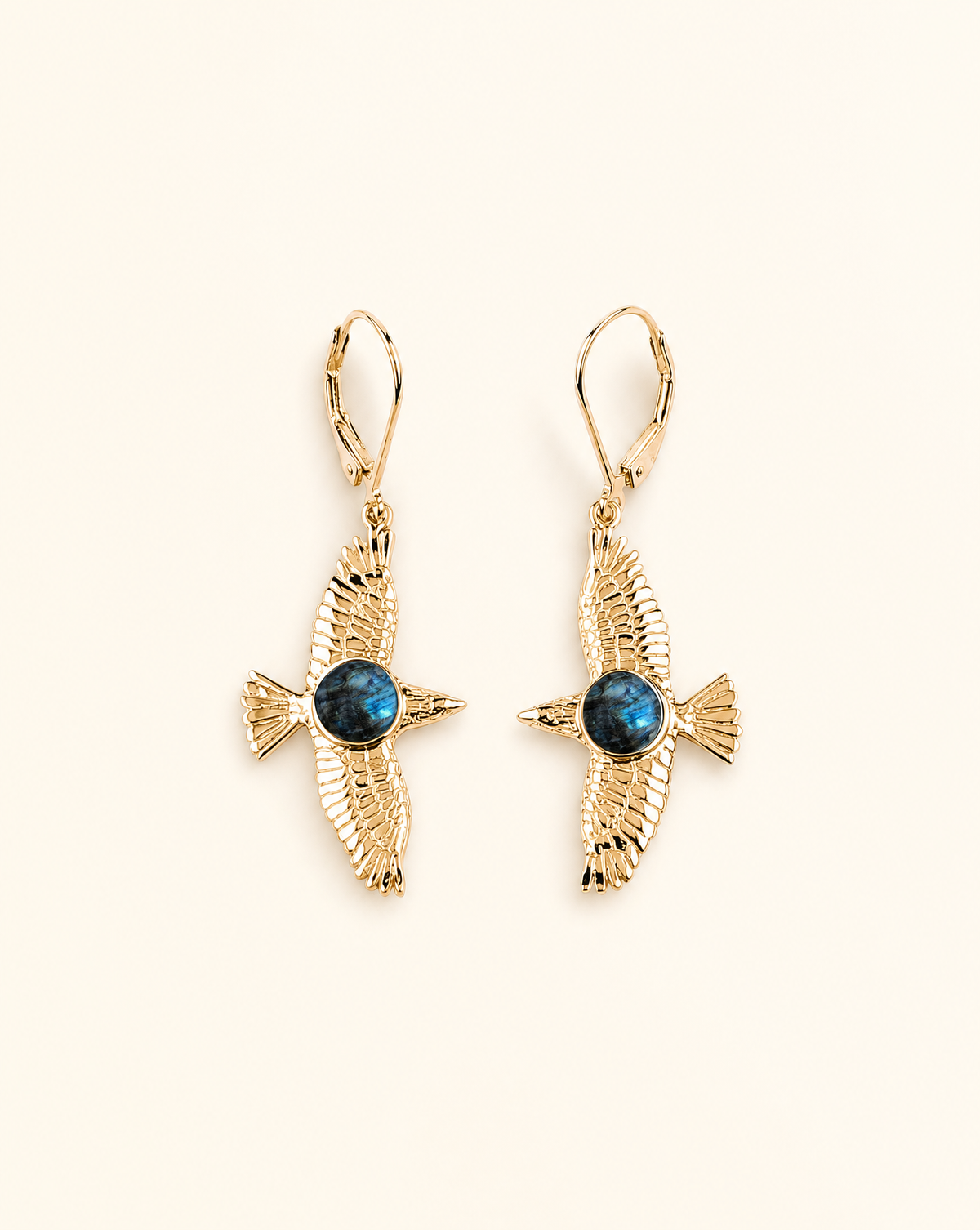 DreamWeaver Labradorite Drop Earrings — Gold