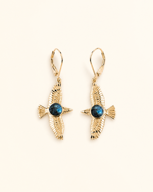 DreamWeaver Labradorite Drop Earrings — Gold