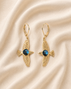DreamWeaver Labradorite Drop Earrings — Gold