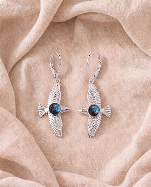 DreamWeaver Labradorite Drop Earrings — Silver