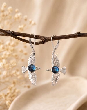 DreamWeaver Labradorite Drop Earrings — Silver