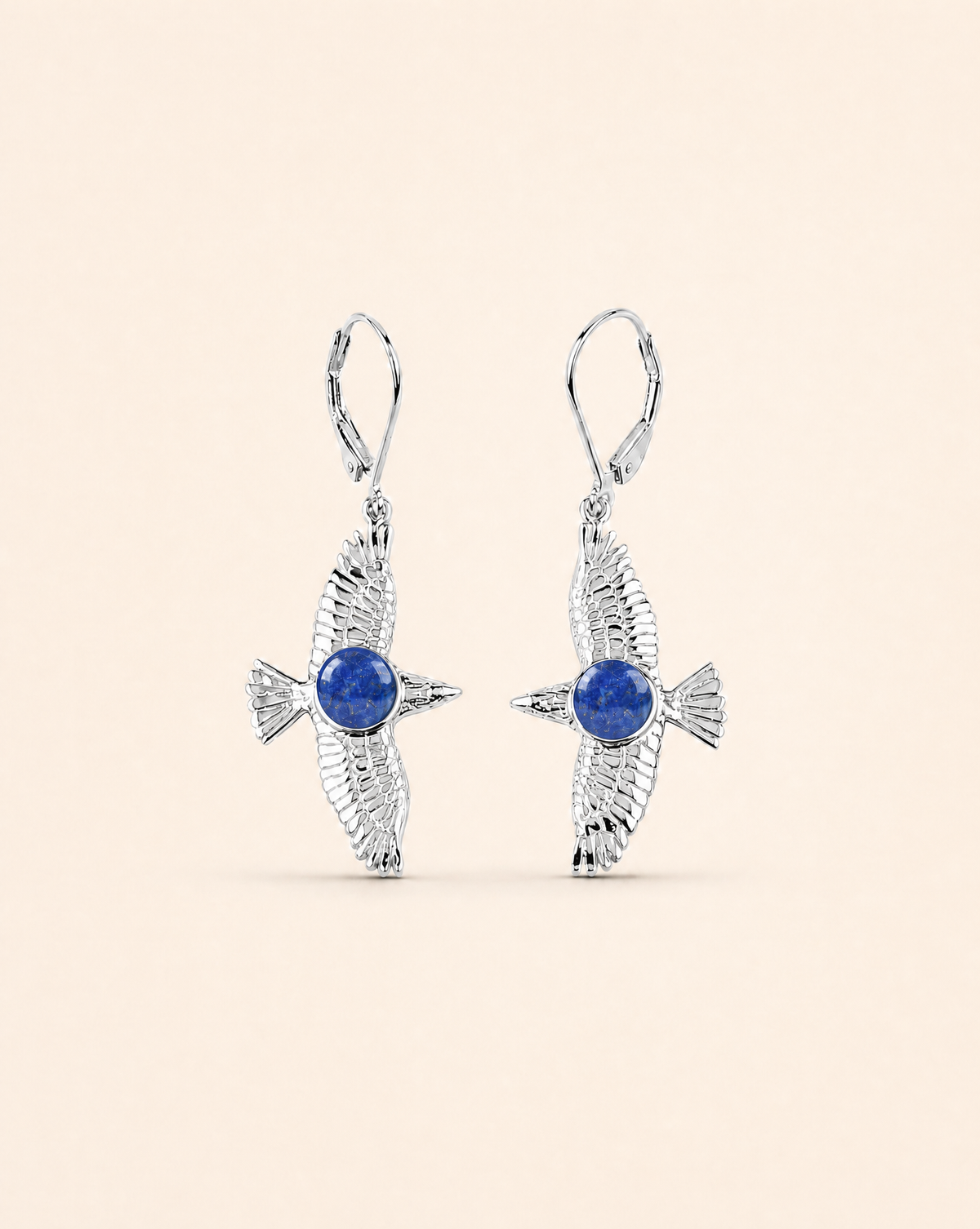 DreamWeaver Lapis Drop Earrings — Silver