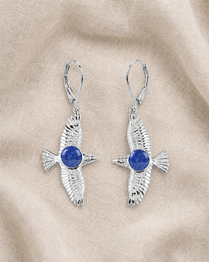 DreamWeaver Lapis Drop Earrings — Silver