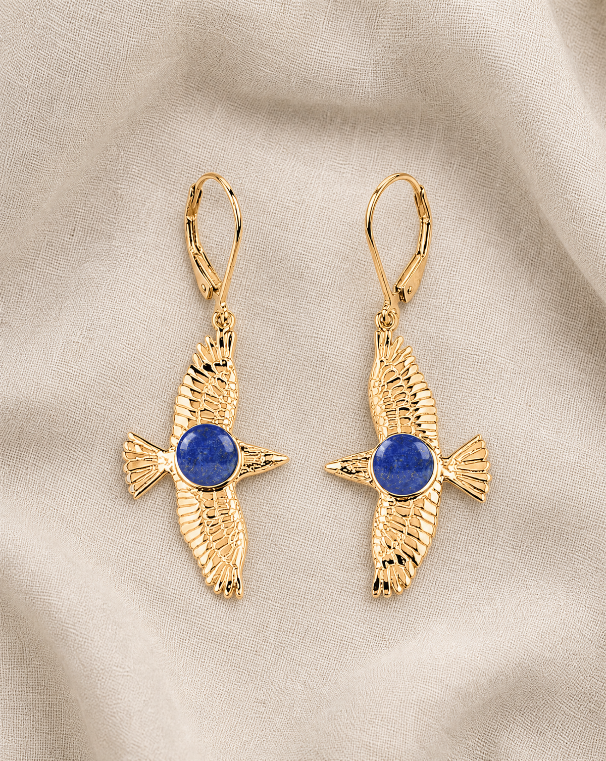 DreamWeaver Lapis Drop Earrings — Gold