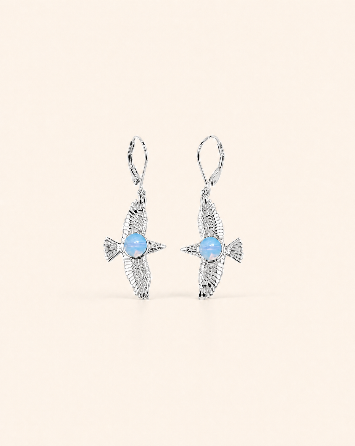 DreamWeaver Opalite Drop Earrings — Silver