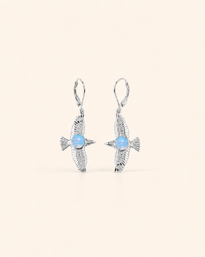 DreamWeaver Opalite Drop Earrings — Silver