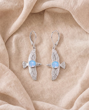 DreamWeaver Opalite Drop Earrings — Silver