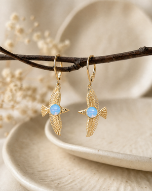 DreamWeaver Opalite Drop Earrings — Gold