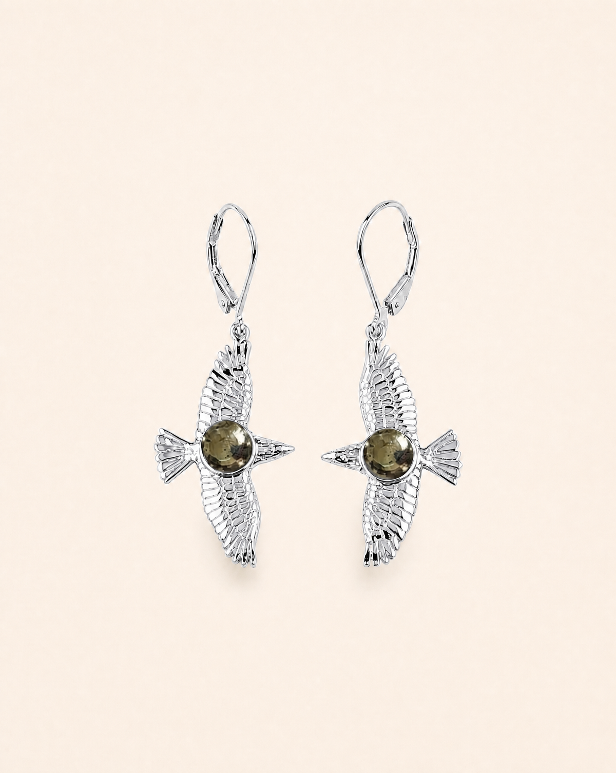 DreamWeaver Pyrite Drop Earrings — Silver