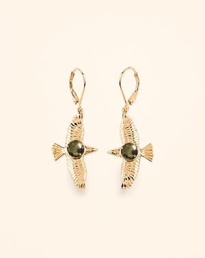 DreamWeaver Pyrite Drop Earrings — Gold