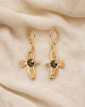 DreamWeaver Pyrite Drop Earrings — Gold