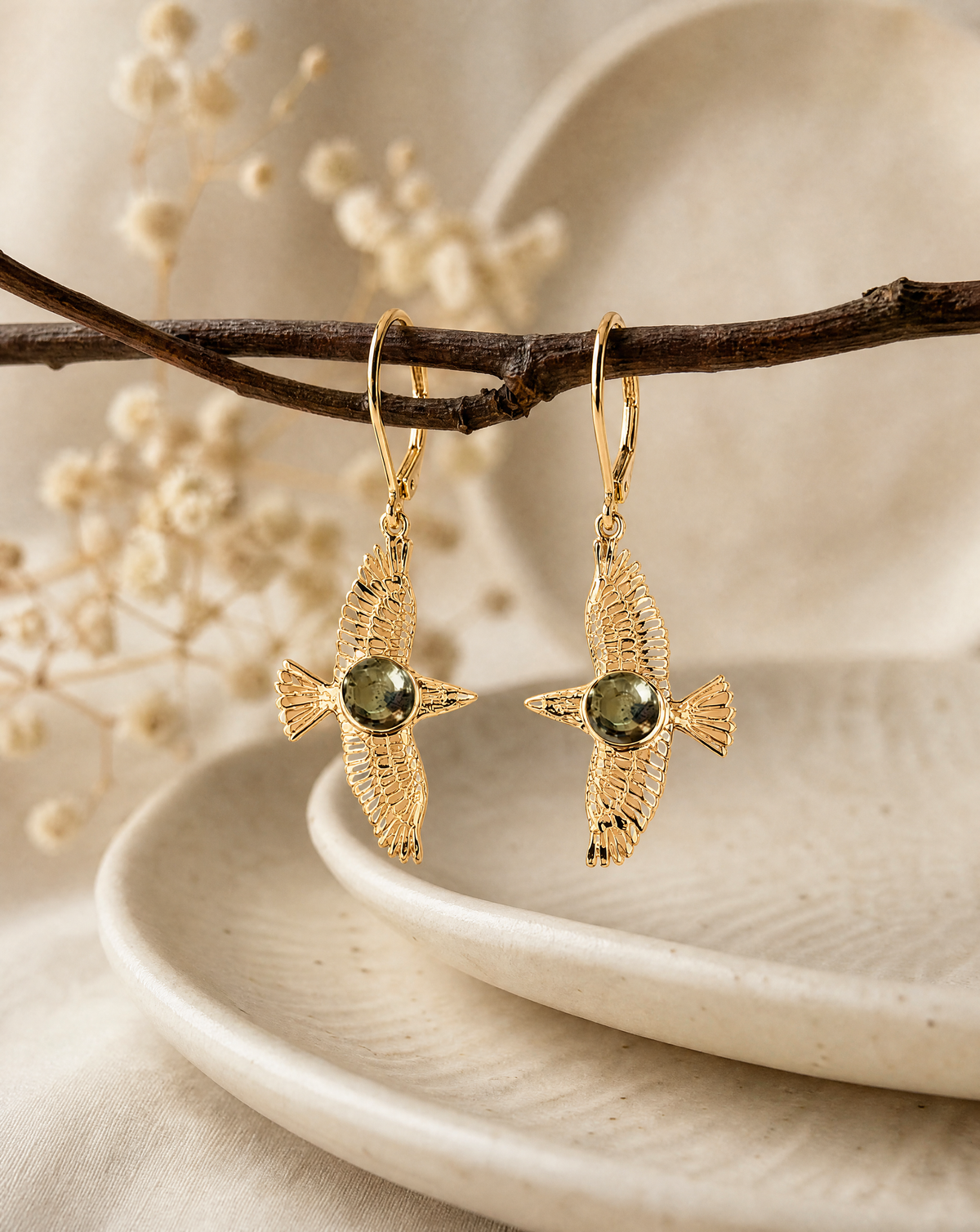 DreamWeaver Pyrite Drop Earrings — Gold