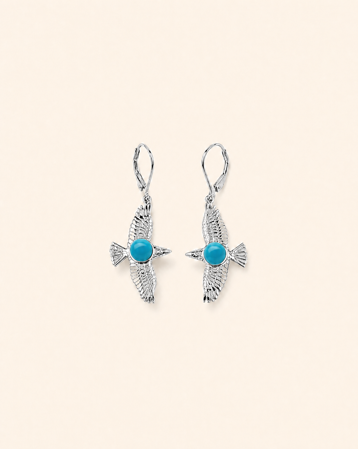 DreamWeaver Turquoise Drop Earrings — Silver