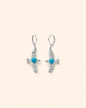 DreamWeaver Turquoise Drop Earrings — Silver